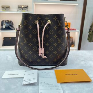 Louis Vuitton M44022 Pink Monogram Bucket Bag AB Condition Authentic