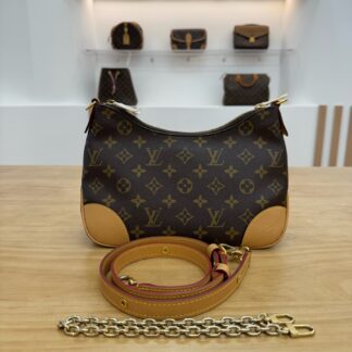 Louis Vuitton Boulogne Monogram Canvas Crossbody Bag Authentic