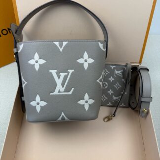 LV All in BB Elephant Grey Bucket Bag Chip Version Authentic