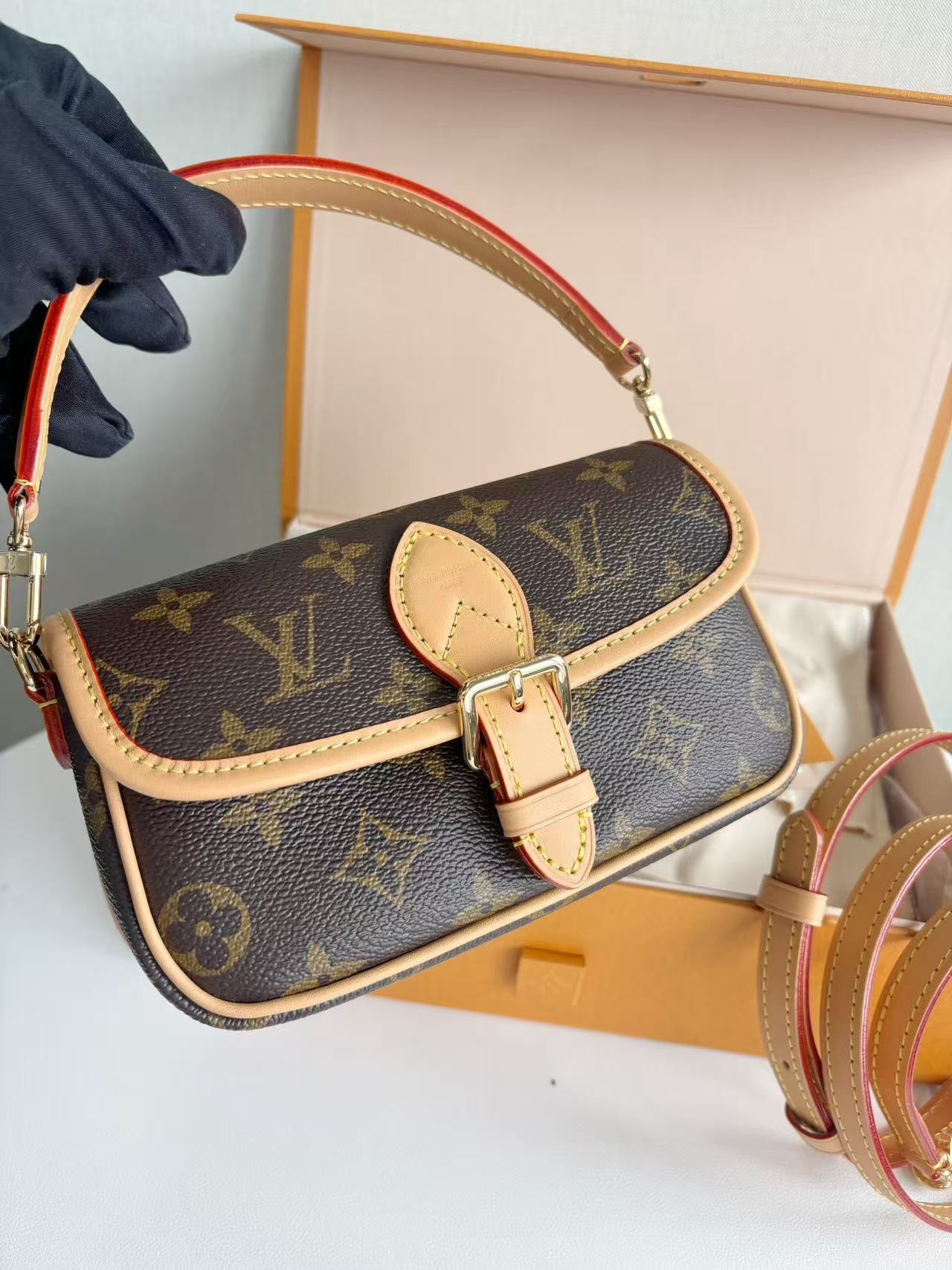 LV Nano Diane Mini Hobo Bag 18x6x12cm Authentic - Image 2