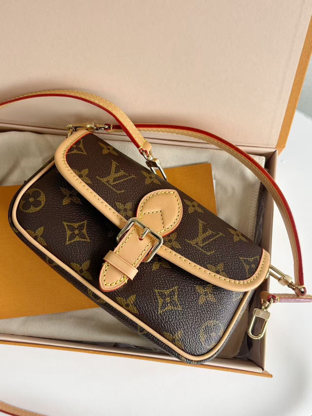 LV Nano Diane Mini Hobo Bag 18x6x12cm Authentic - Image 3
