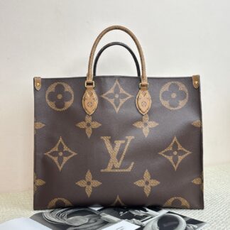 LV Onthego Brown/Caramel Monogram Large Tote Authentic