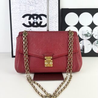 LV Saint Germain Red Leather Chain Bag Authentic