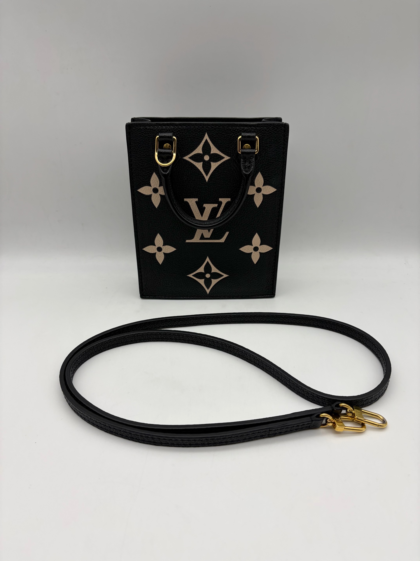 LV Nano Tote Black Leather Piano Score Mini Authentic