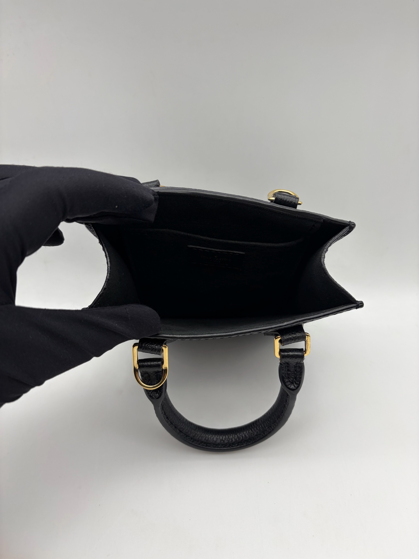 LV Nano Tote Black Leather Piano Score Mini Authentic - Image 5