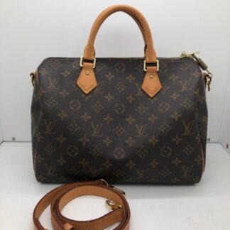 Louis Vuitton Speedy 30 Monogram Shoulder Strap Lock & Key 98% New Authentic