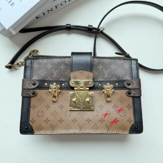 LV Trunk Clutch Monogram Brown Soft Trunk 2019 Chip Authentic