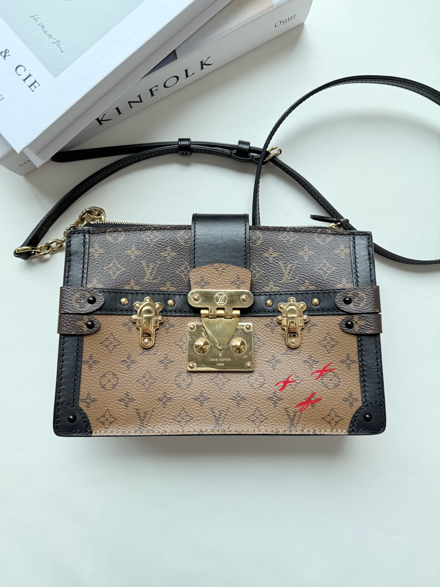 LV Trunk Clutch Monogram Brown Soft Trunk 2019 Chip Authentic
