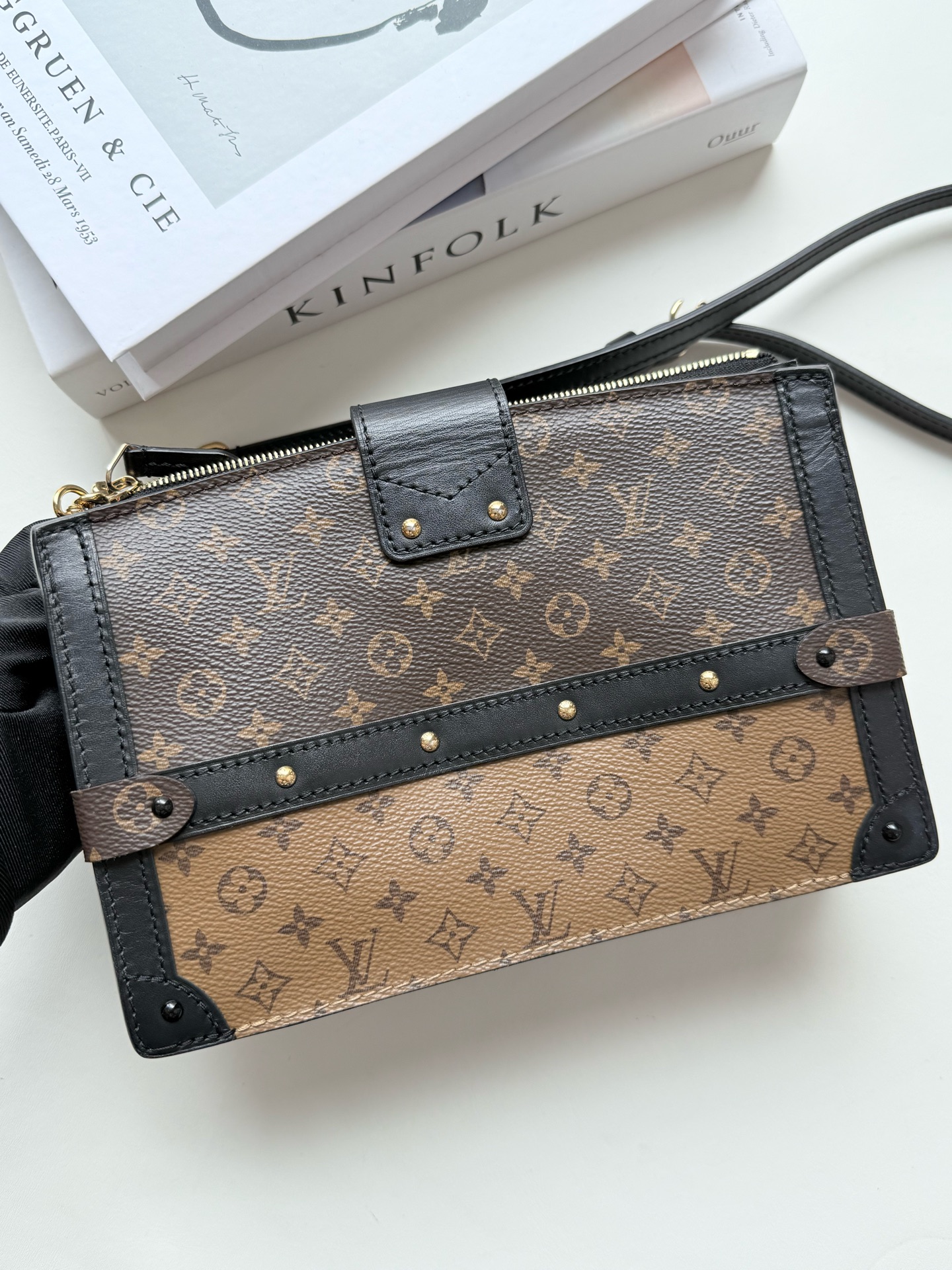 LV Trunk Clutch Monogram Brown Soft Trunk 2019 Chip Authentic - Image 3