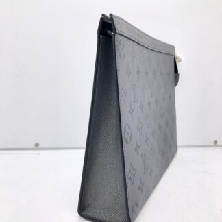 LV Gray Black Monogram Clutch 98-99 New Chip Authentic