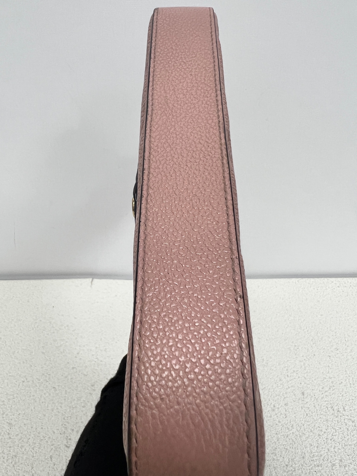 LV Pink Leather Tri-Fold Chain Bag Calfskin Gold Hardware Authentic - Image 6