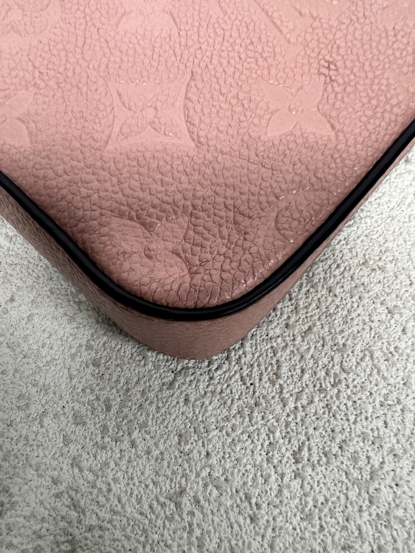 LV Pink Leather Tri-Fold Chain Bag Calfskin Gold Hardware Authentic - Image 7