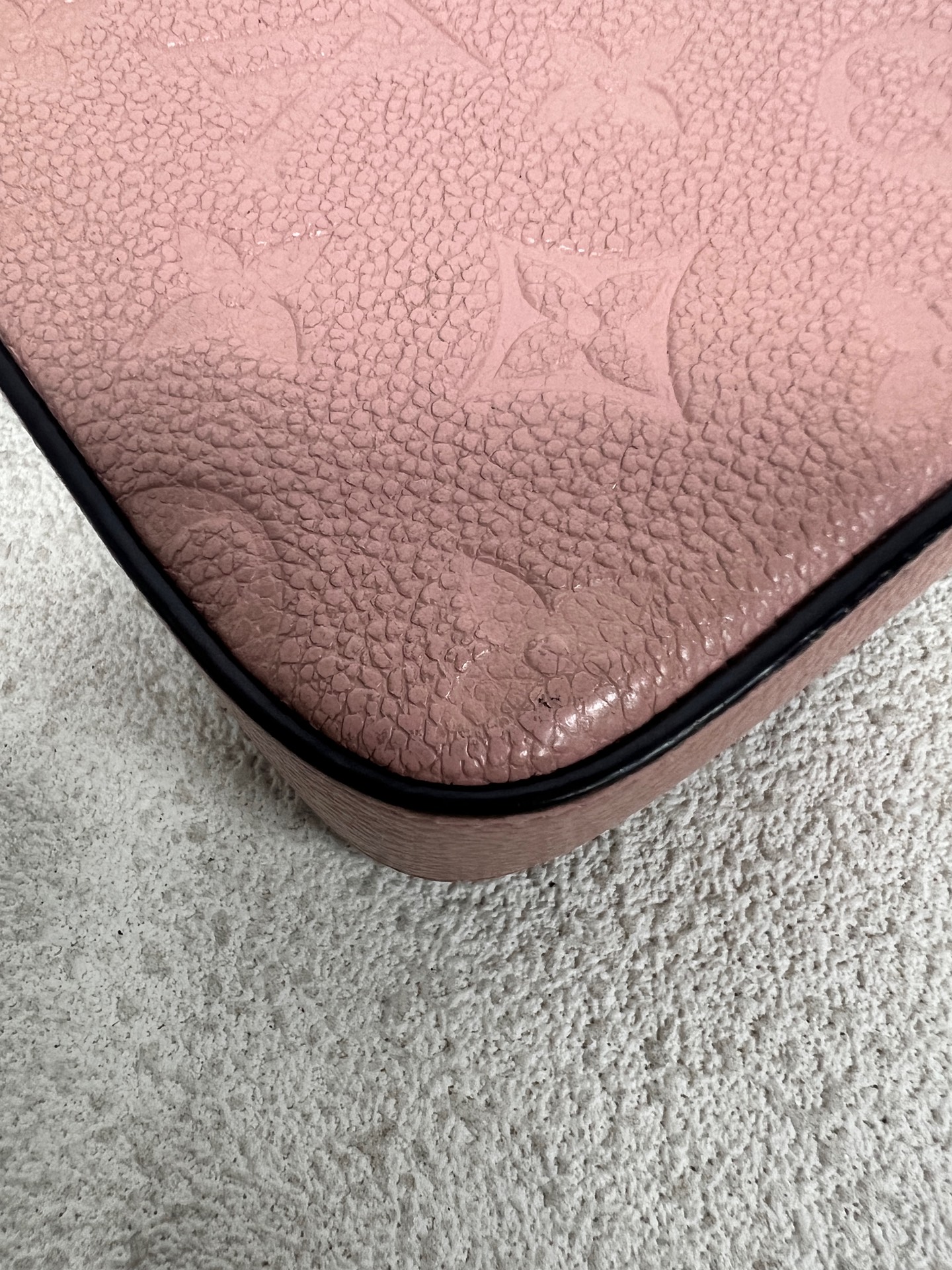 LV Pink Leather Tri-Fold Chain Bag Calfskin Gold Hardware Authentic - Image 8