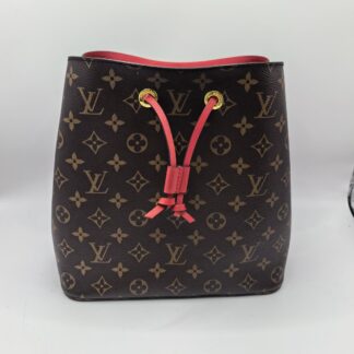 LV Monogram Red Bucket Bag Authentic