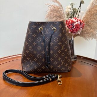 LV Monogram Neonoe Black Bucket Bag Crossbody Authentic