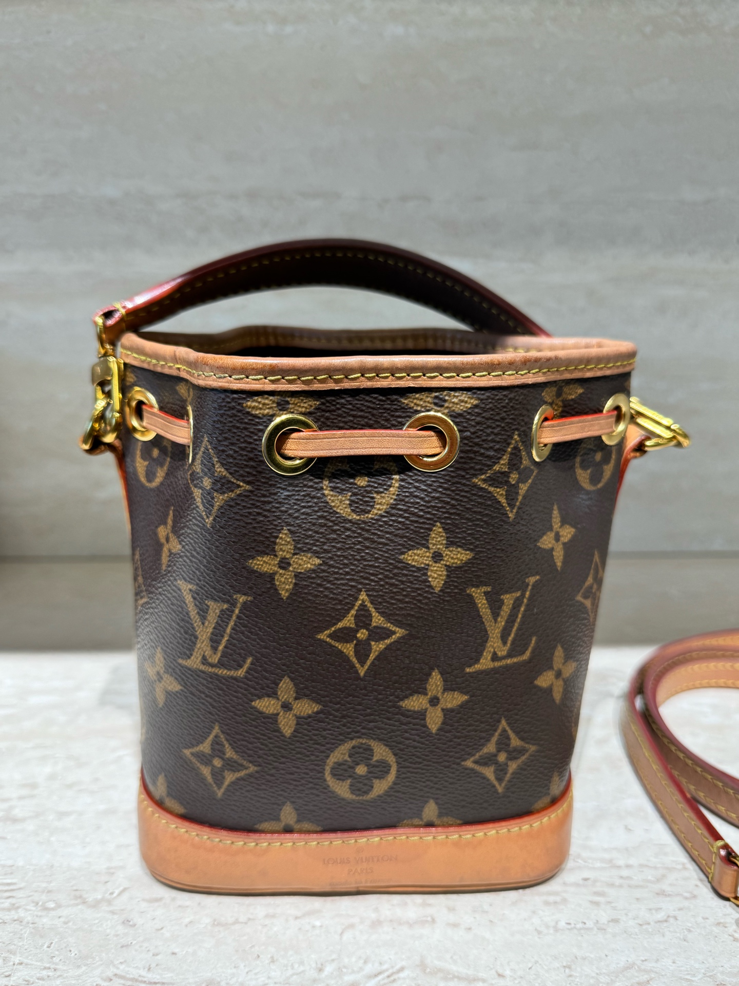 LV Louis Vuitton Nano Noe Handbag Crossbody Authentic - Image 2
