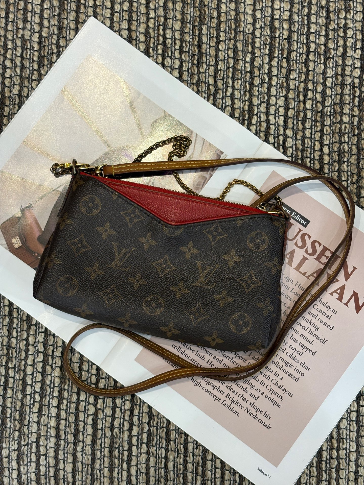 LV Louis Vuitton Mini Legend Bag 2017 Monogram Red Crossbody Authentic