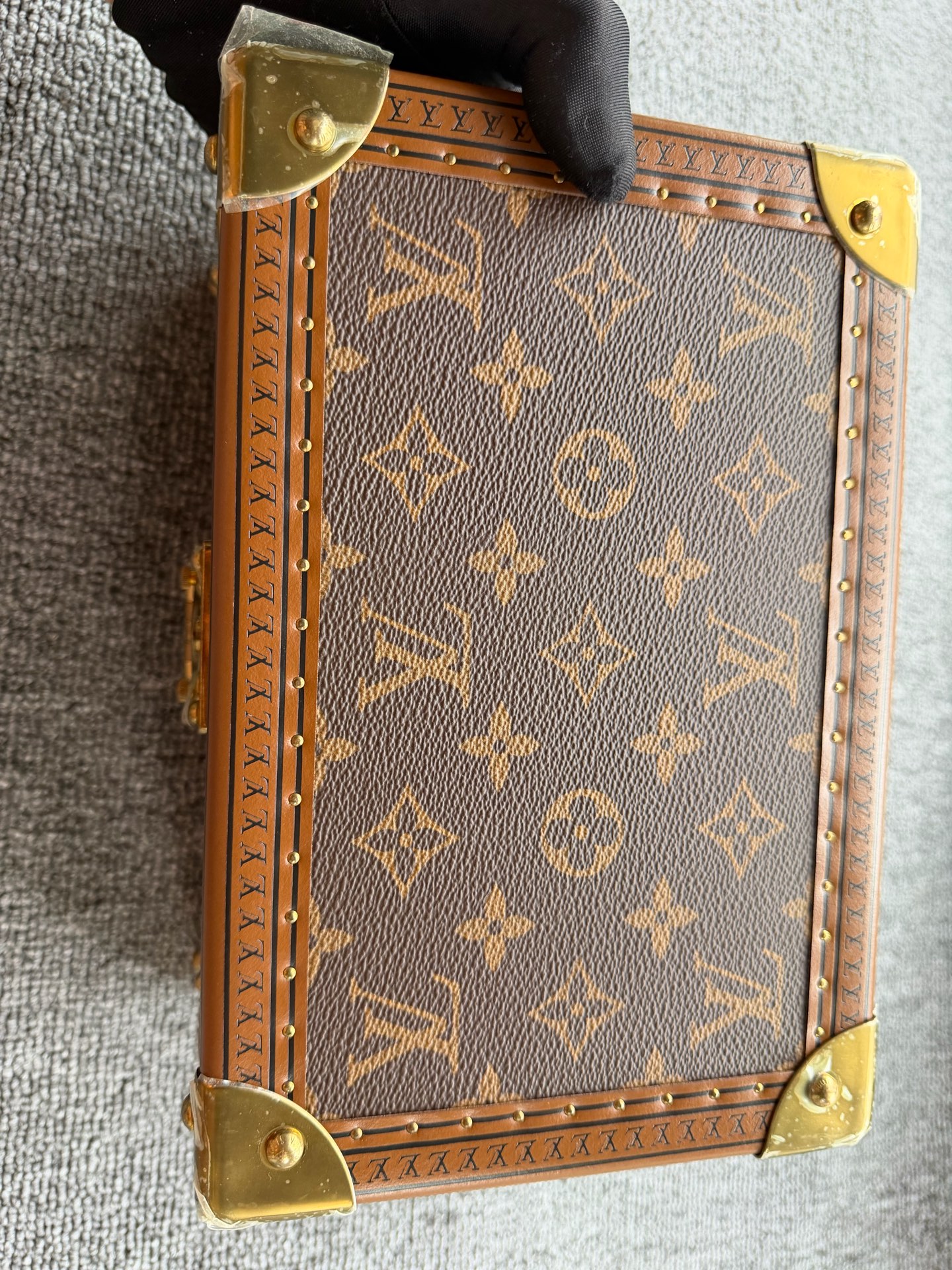 LV Louis Vuitton Monogram Jewelry Box Storage Case Red Interior Authentic - Image 6