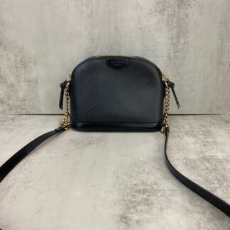 LV Louis Vuitton Shell Black Wave Leather Satchel Authentic