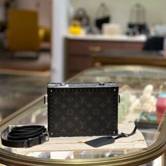 LV Black Obsidian Clutch Box Mini Trunk Limited Runway Unused Authentic