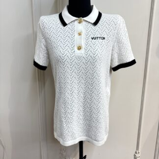 LV Resort SS26 Floral Button Mesh Knit Top S 99% New Authentic