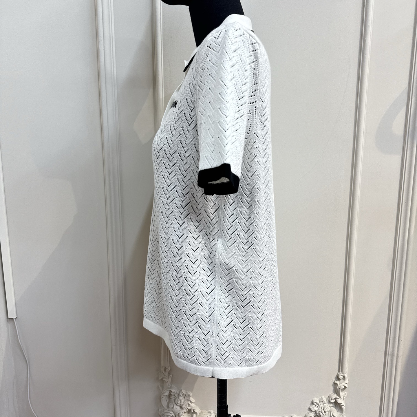 LV Resort SS26 Floral Button Mesh Knit Top S 99% New Authentic - Image 5