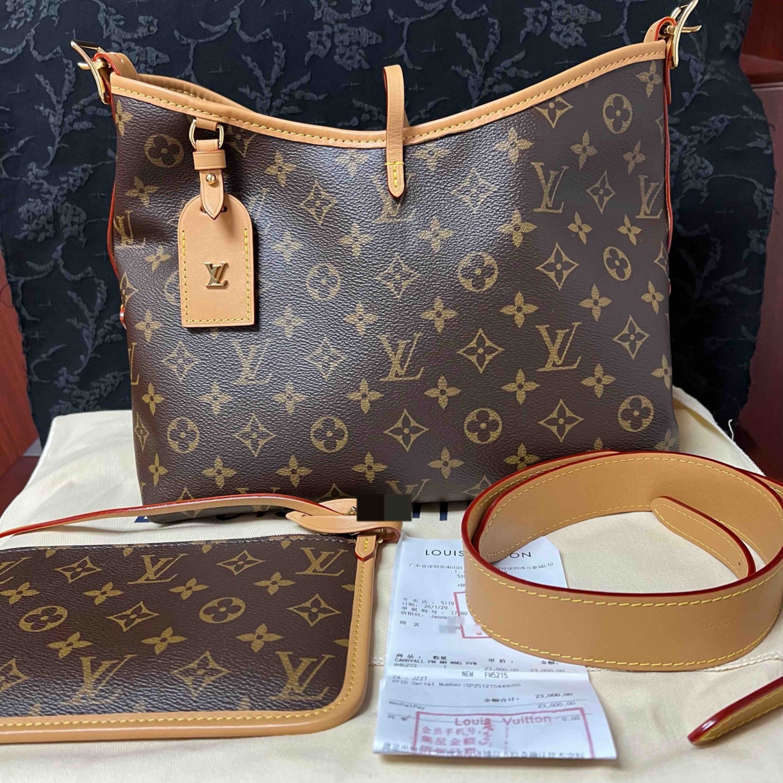 LV Louis Vuitton Carryall PM Tote Bag Authentic - Image 9