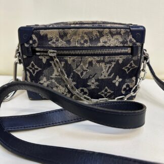LV Mini Soft Trunk Denim Limited Edition Crossbody Chain Bag Authentic
