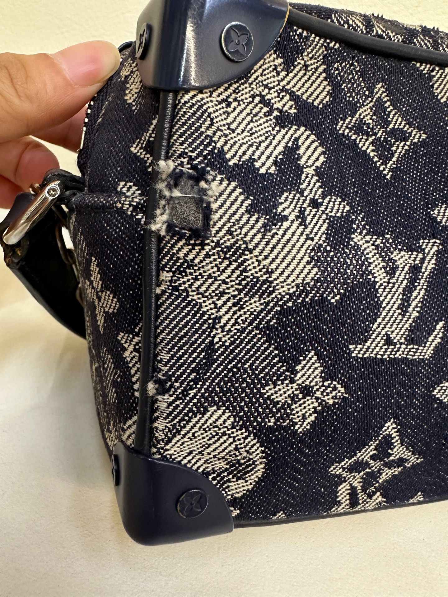 LV Mini Soft Trunk Denim Limited Edition Crossbody Chain Bag Authentic - Image 3
