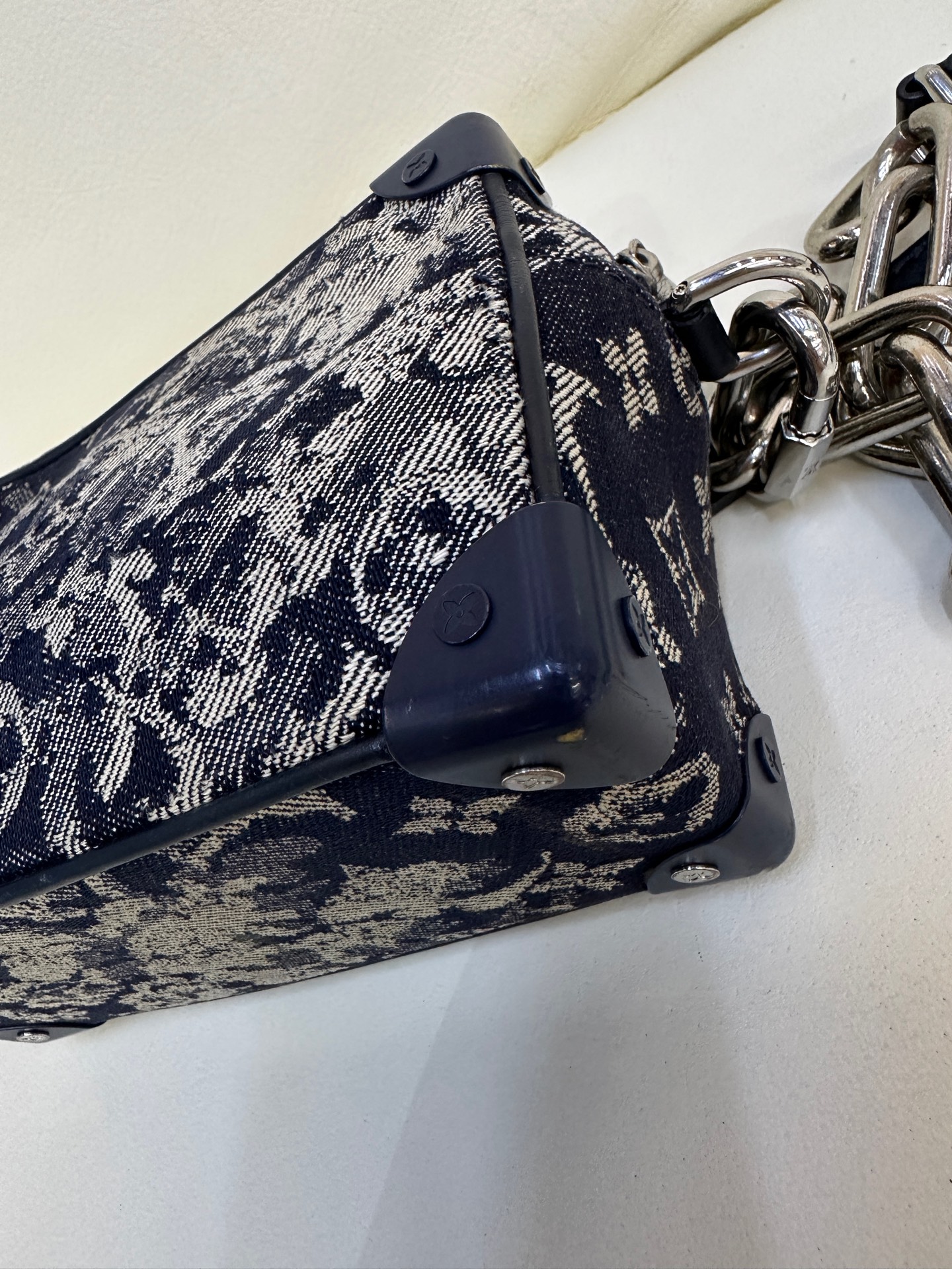LV Mini Soft Trunk Denim Limited Edition Crossbody Chain Bag Authentic - Image 5