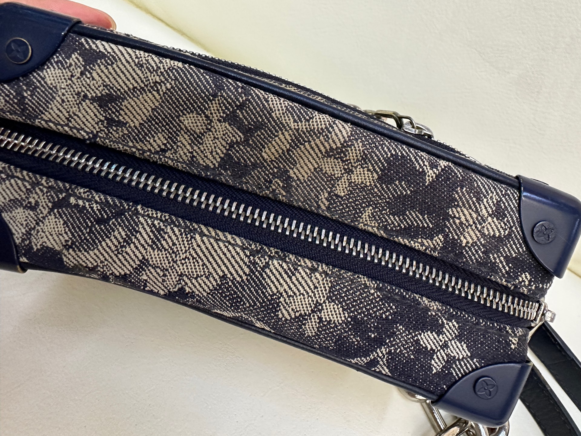 LV Mini Soft Trunk Denim Limited Edition Crossbody Chain Bag Authentic - Image 7