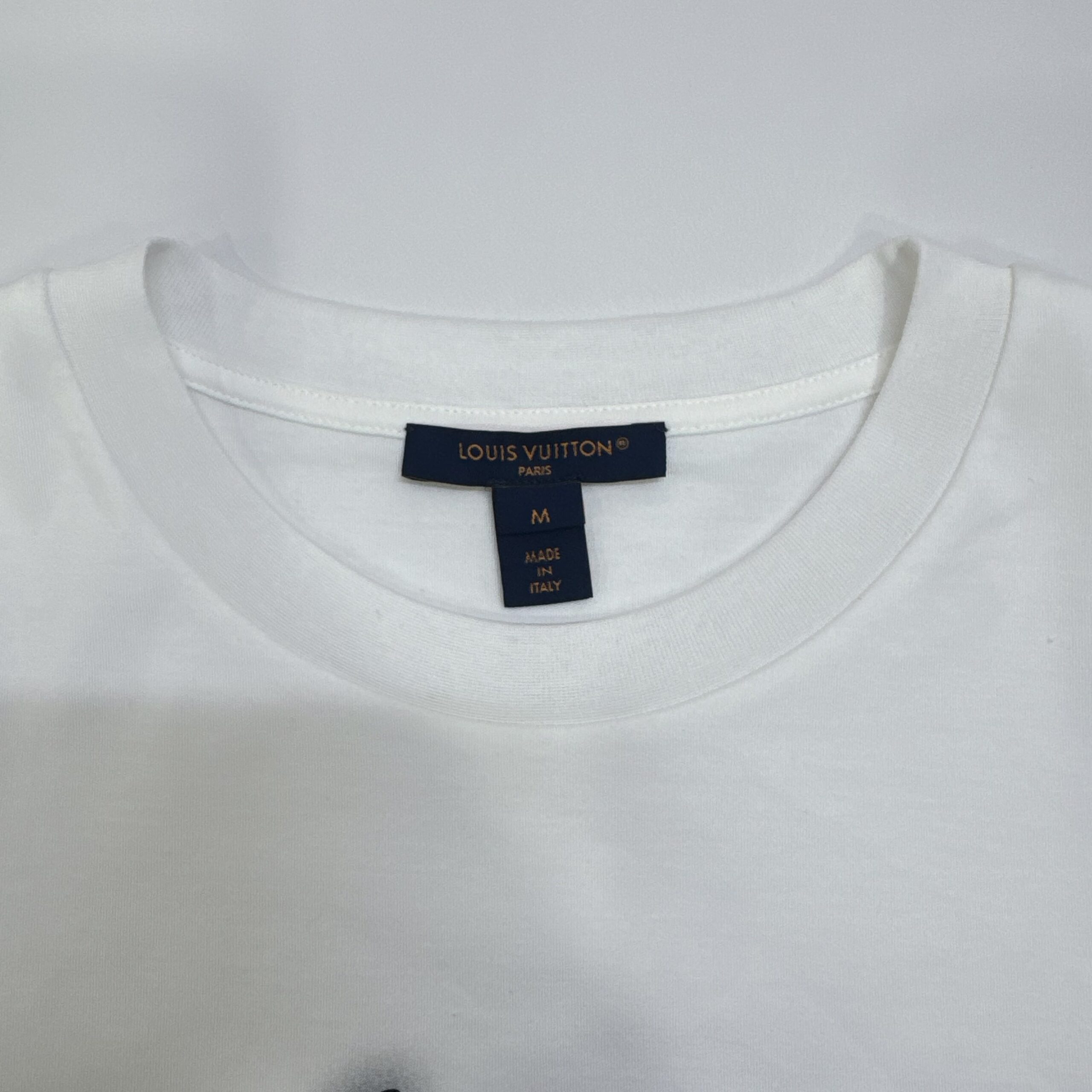 LV Louis Vuitton Monogram Crew Neck Short Sleeve T-Shirt White M Authentic