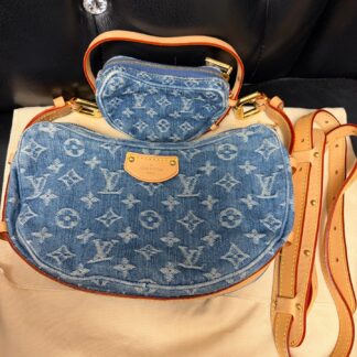 Louis Vuitton Denim Pea Mother & Child Bag AB Authentic