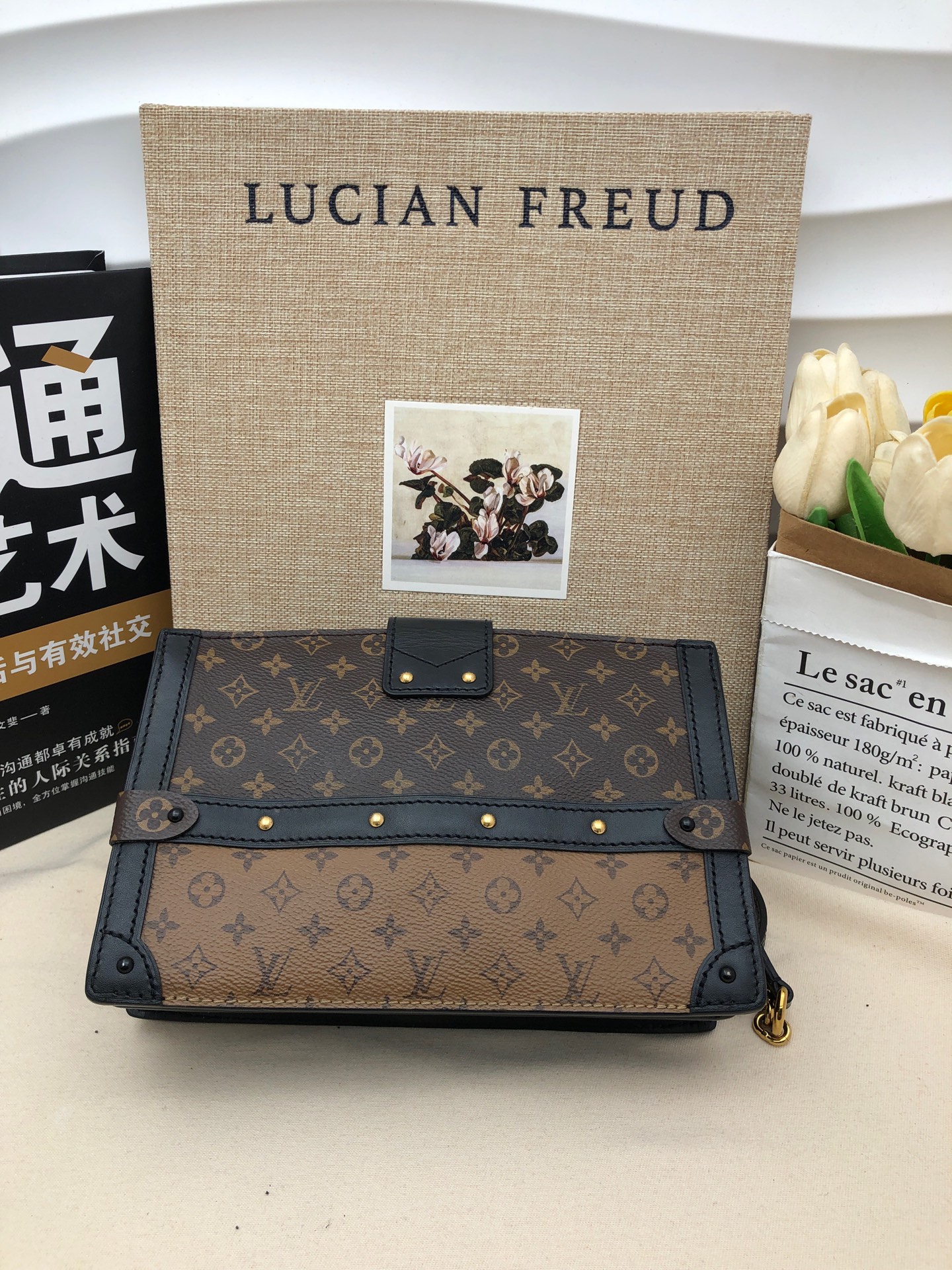 LV Dual-Color Monogram Soft Box Bag CCB003 Authentic - Image 2