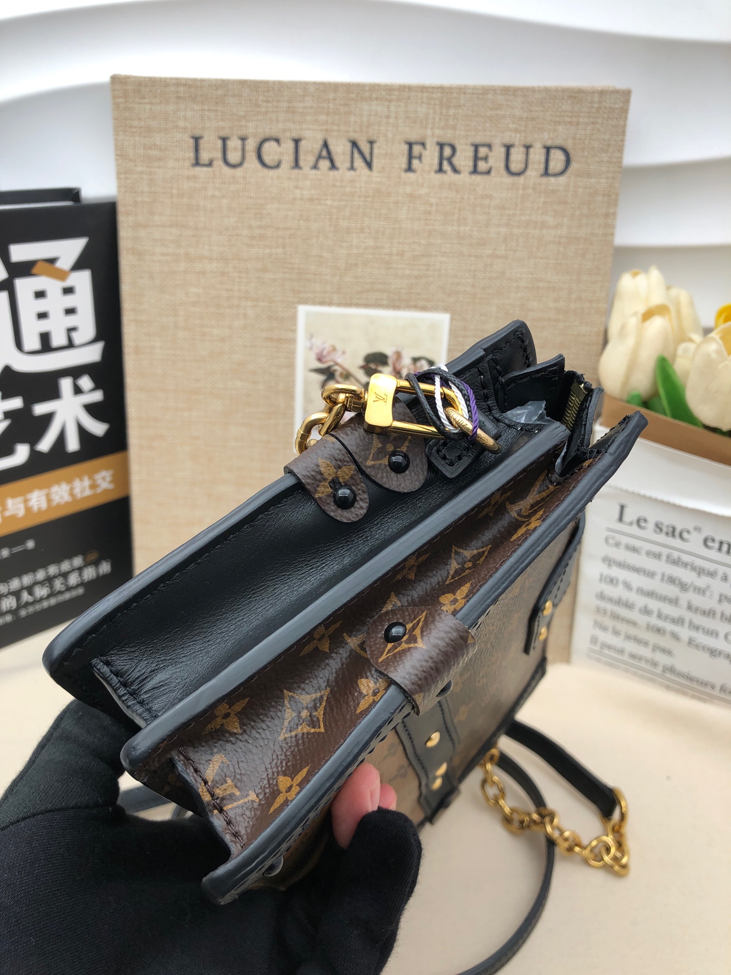 LV Dual-Color Monogram Soft Box Bag CCB003 Authentic - Image 4