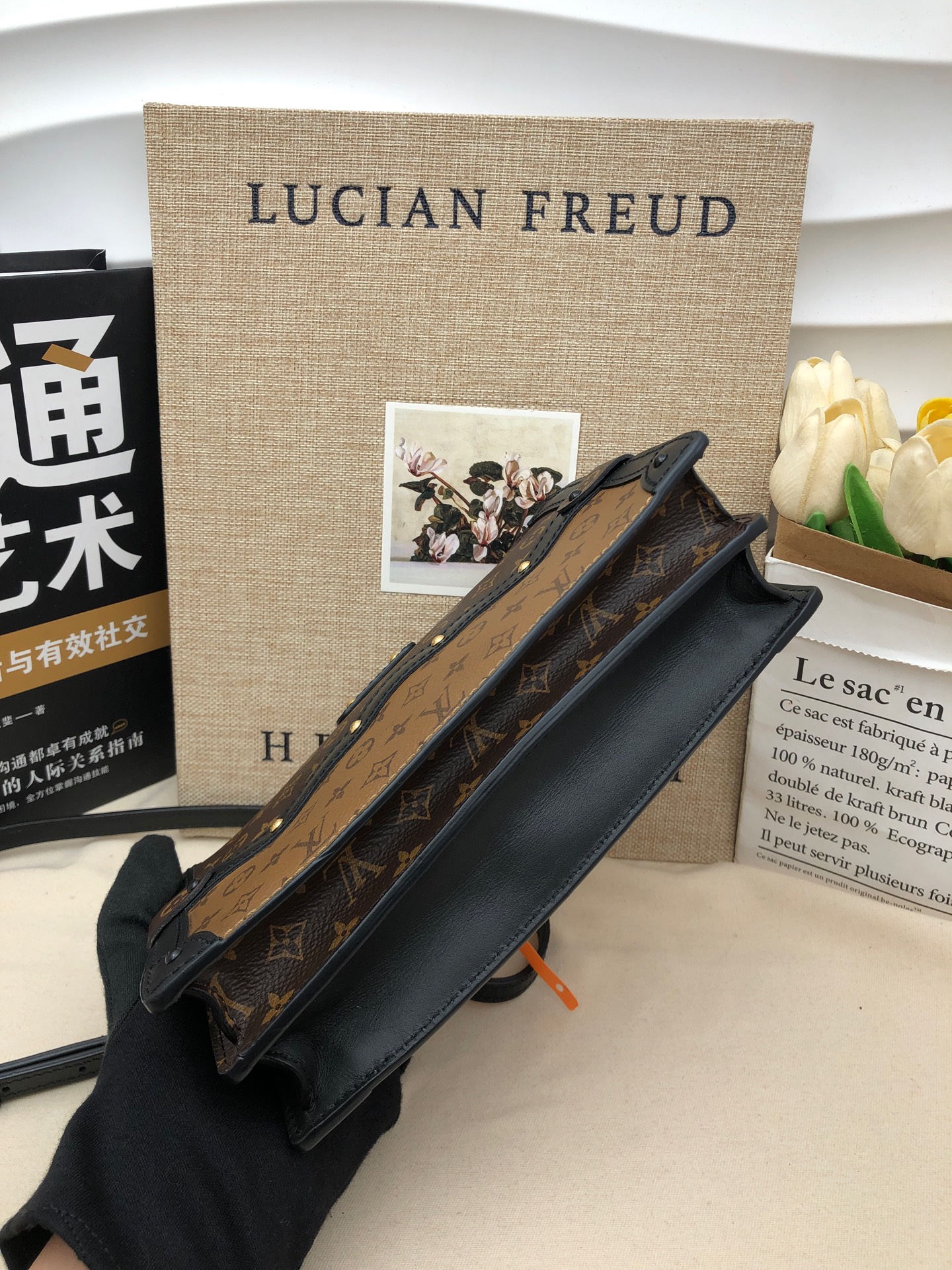LV Dual-Color Monogram Soft Box Bag CCB003 Authentic - Image 5