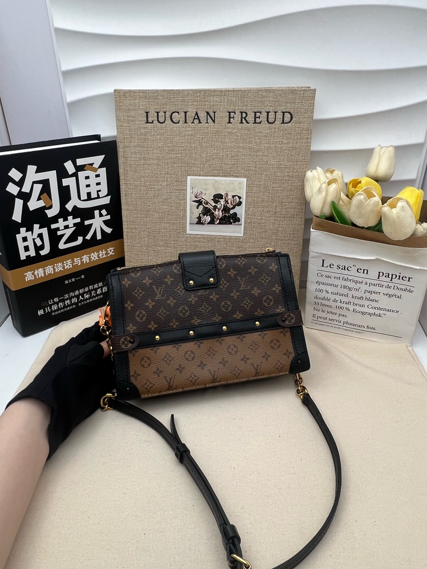 LV Dual-Color Monogram Soft Box Bag CCB003 Authentic - Image 6