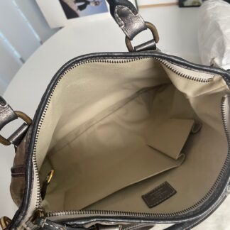 LV Gray Silver Denim 2way Tote Bag Authentic