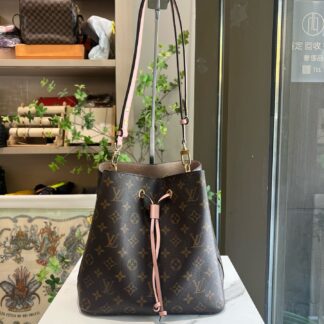 Louis Vuitton NeoNoe Pink Monogram Bucket Bag Authentic