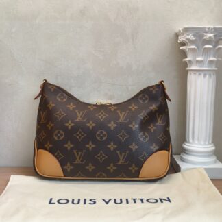 LV Boulogne Monogram Brown Leather Crossbody Authentic