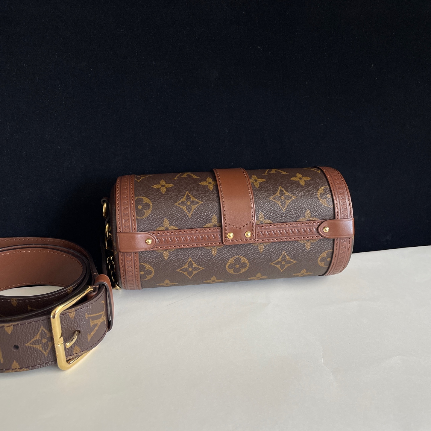 LV Papillon Trunk Monogram Shoulder Bag Crossbody Chain Dual Straps Du Authentic - Image 2