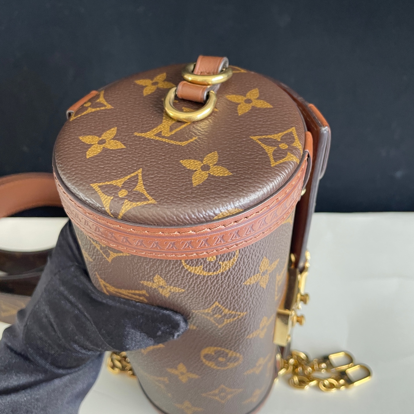 LV Papillon Trunk Monogram Shoulder Bag Crossbody Chain Dual Straps Du Authentic - Image 8