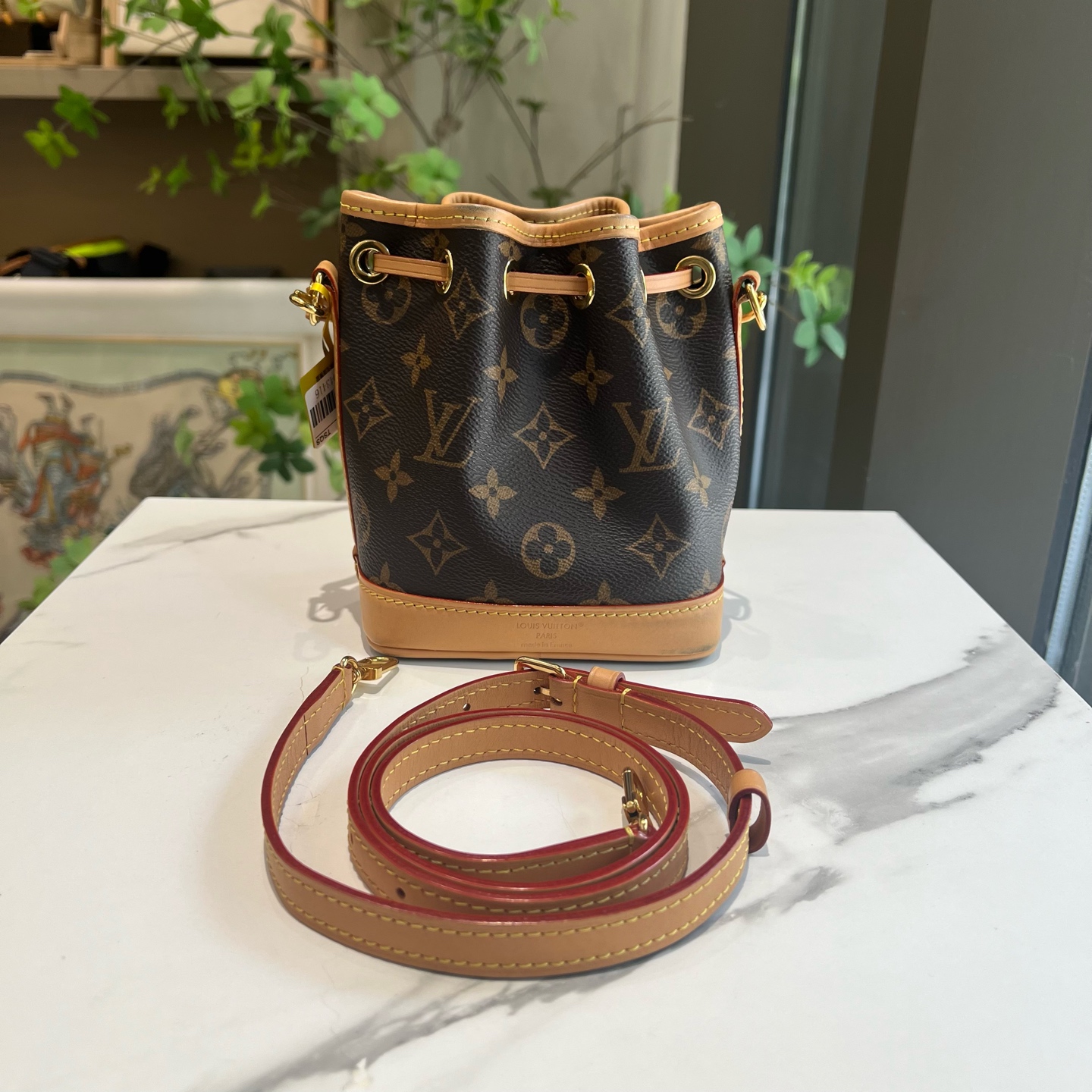LV Louis Vuitton Nano Noe Monogram Brown Mini Bucket Bag Authentic - Image 2
