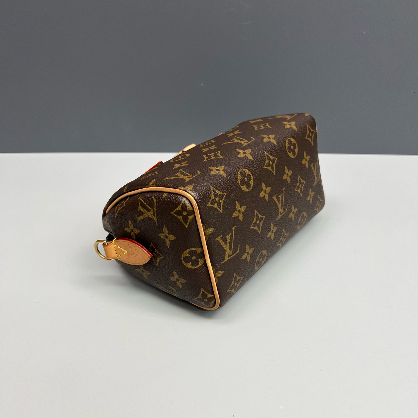 LV Louis Vuitton Speedy 20 Monogram Black Strap Boston Bag Authentic - Image 3