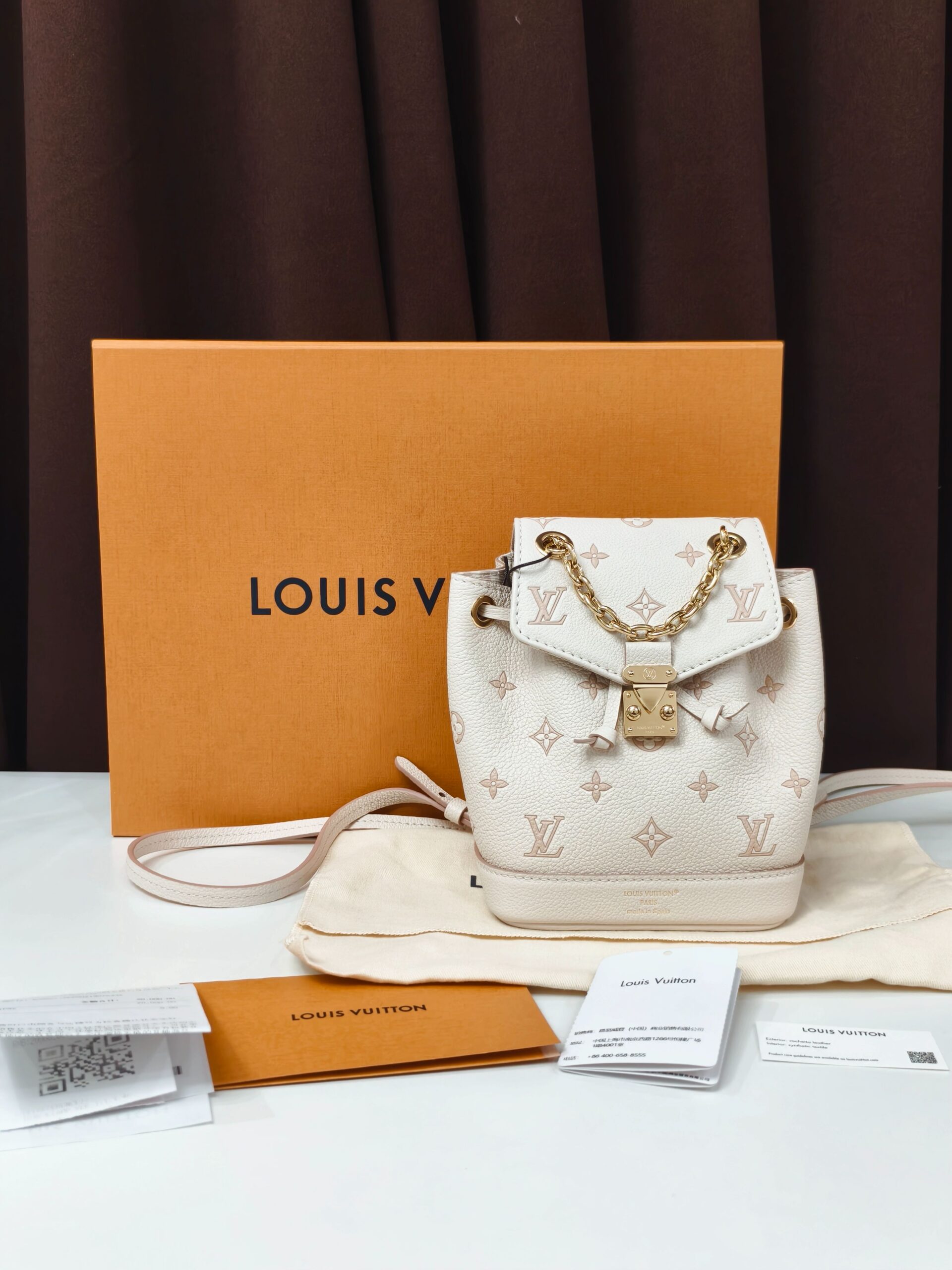 LV Nano Neo Backpack Strawberry Milk Embossed Chip 2025 Authentic