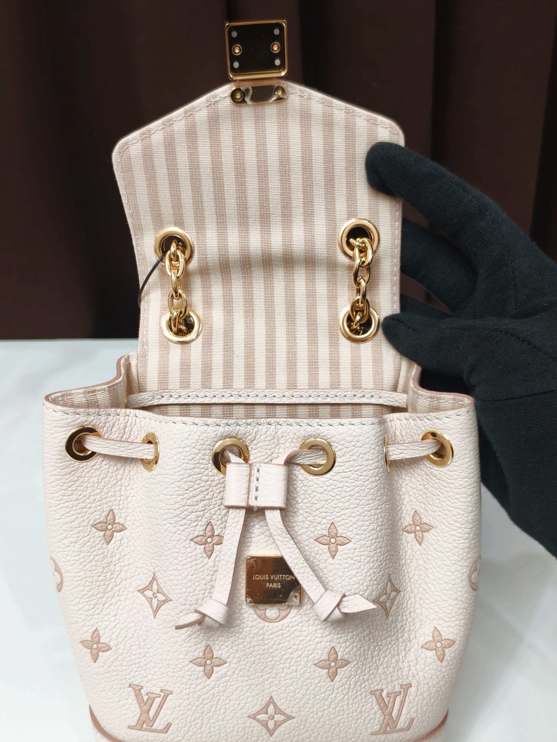 LV Nano Neo Backpack Strawberry Milk Embossed Chip 2025 Authentic - Image 4