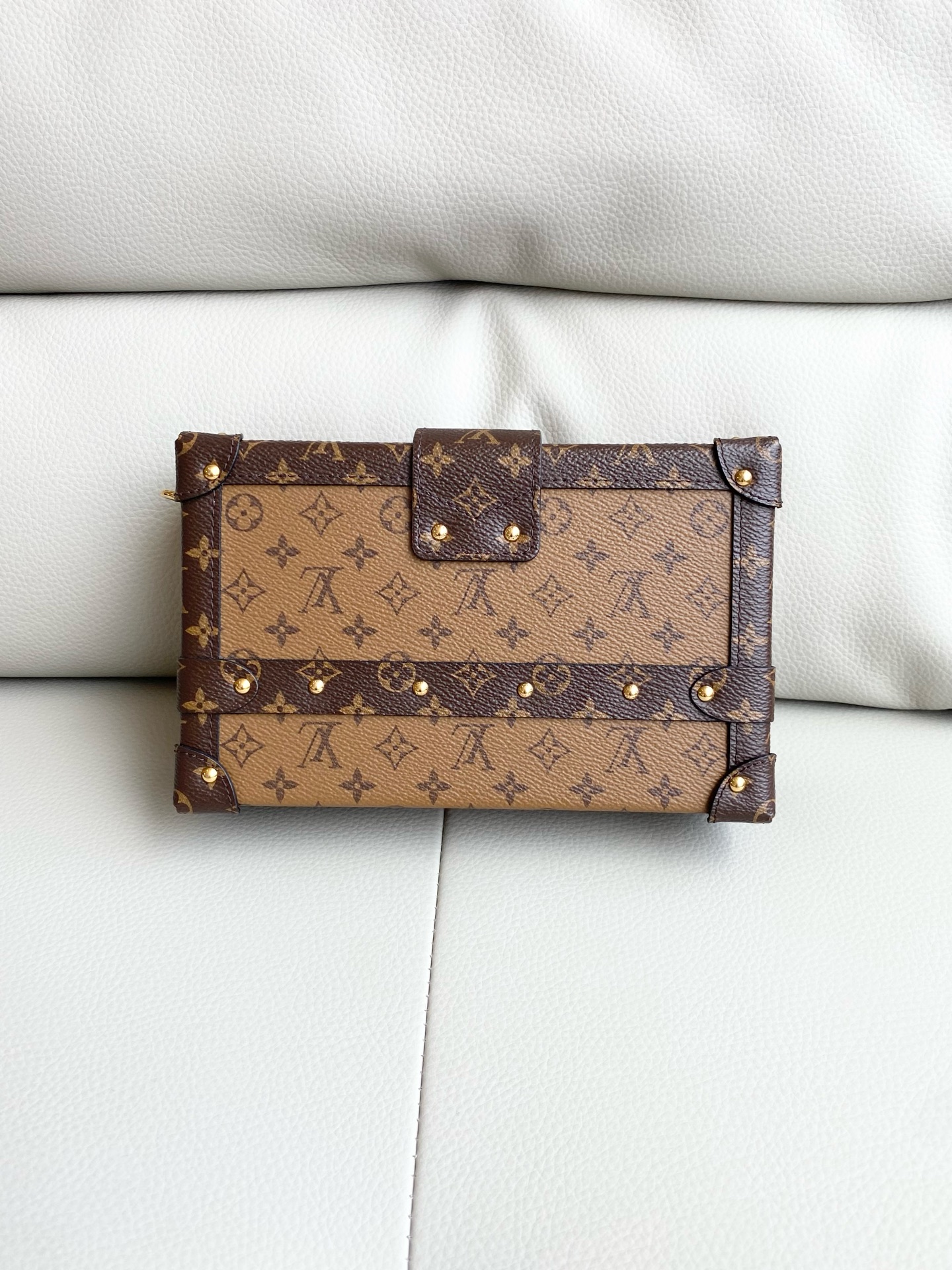 LV Petite Malle Reversible Monogram Hard Box Bag M45960 Chip Authentic - Image 4