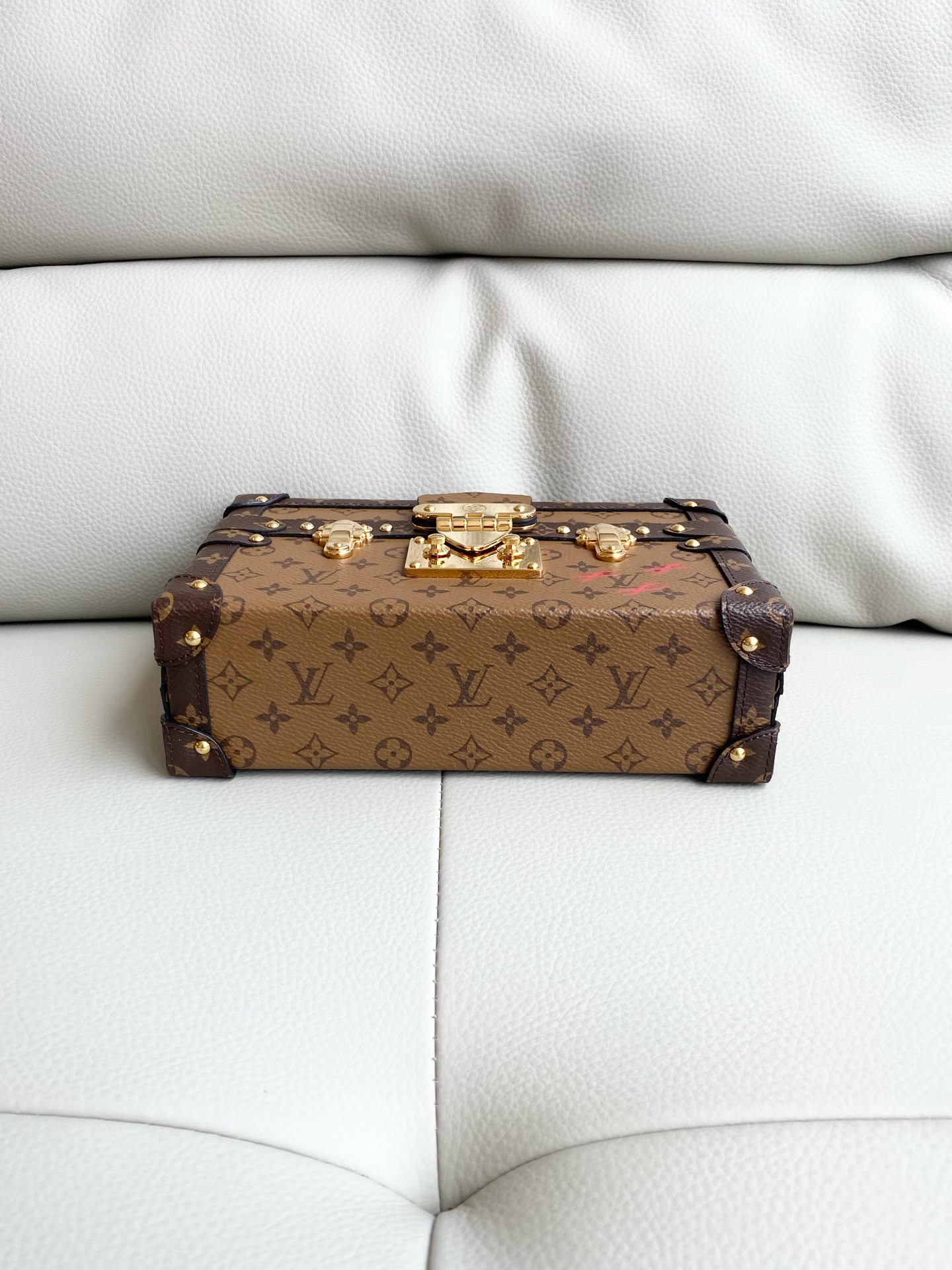 LV Petite Malle Reversible Monogram Hard Box Bag M45960 Chip Authentic - Image 6