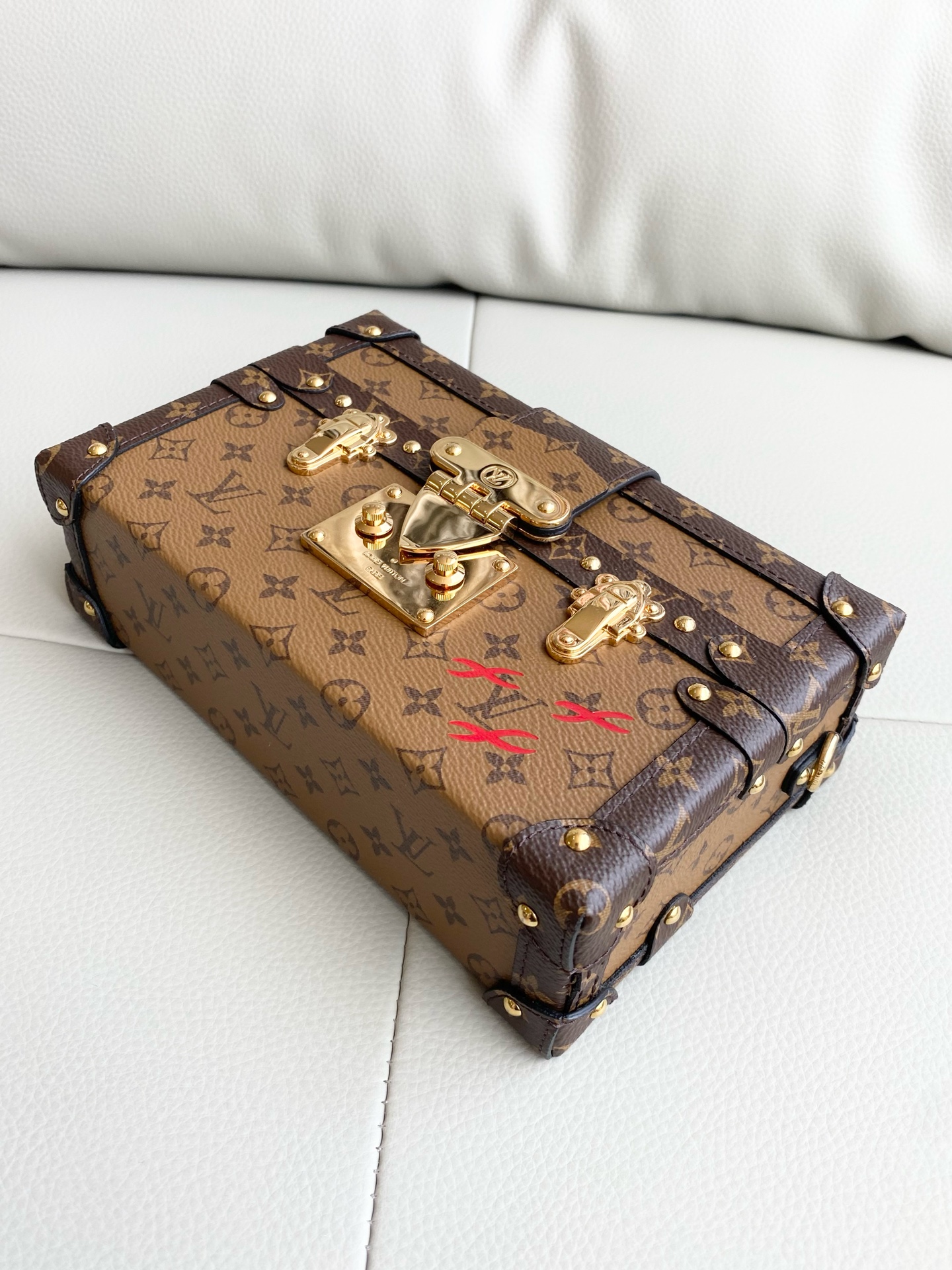 LV Petite Malle Reversible Monogram Hard Box Bag M45960 Chip Authentic - Image 8