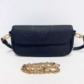 LV Ivy Black Leather Shoulder Bag Authentic